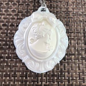 Tarina Tarantino long white cameo necklace